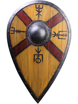 Trollfelsen LARP-Tropfenschild Holzoptik 'Vegvesir' 